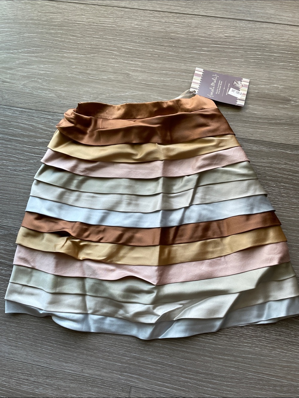 NWT Vintage Meli Meli Girls Multi Colored Silk Skirt